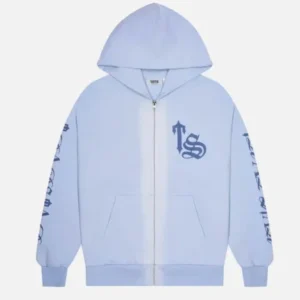 Felpa con cappuccio Trapstar Script Spray Blu